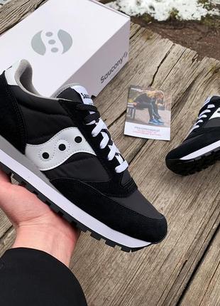 Мужские оригинальные кроссовки saucony jazz original 2044-449s black white черные4 фото