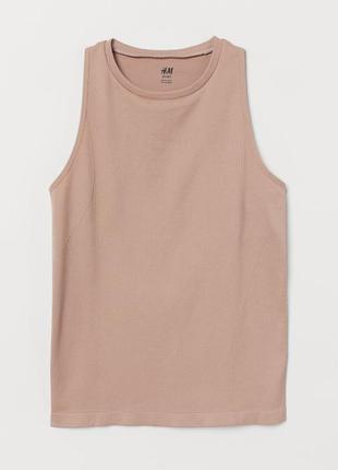 Пудрово-рожева спортивна безшовна майка h&m