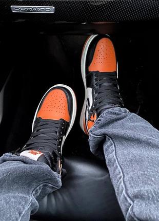 Nike air jordan 1  orange🆕шикарные женские кроссовки🆕кожаные высокие найк аир джордан🆕4 фото