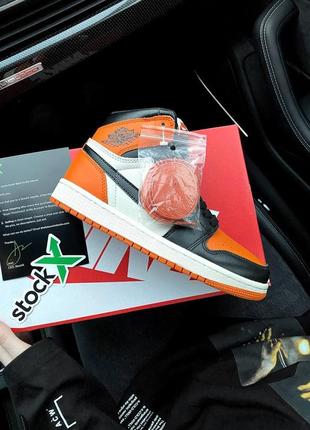 Nike air jordan 1  orange🆕шикарные женские кроссовки🆕кожаные высокие найк аир джордан🆕3 фото