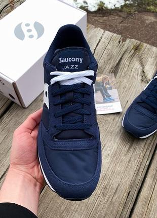 Мужские оригинальные кроссовки saucony jazz original 2044-316s navy/white синие4 фото