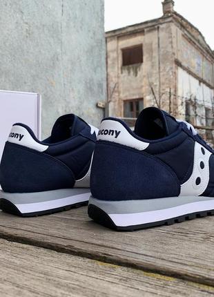 Мужские оригинальные кроссовки saucony jazz original 2044-316s navy/white синие5 фото