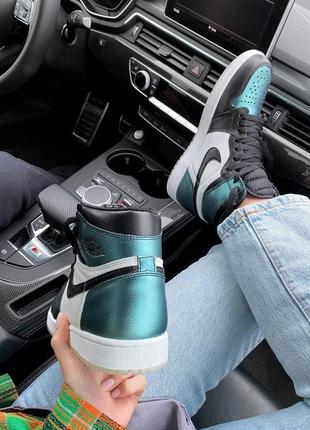 Nike air jordan 1 chameleon🆕шикарные женские кроссовки🆕кожаные высокие найк аир джордан🆕5 фото