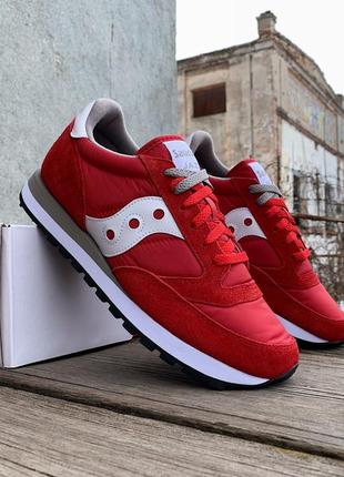 Мужские оригинальные кроссовки saucony jazz original 2044-311s red/white красные скидки до 30%