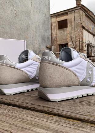 Мужские оригинальные кроссовки saucony jazz original 2044-396s white белые бежевые6 фото