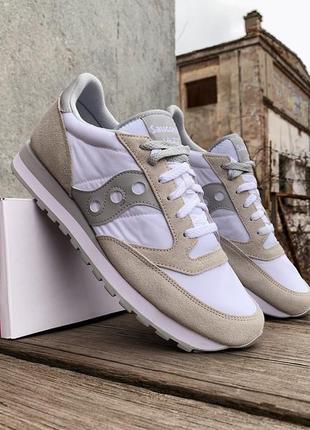 Мужские оригинальные кроссовки saucony jazz original 2044-396s white белые бежевые