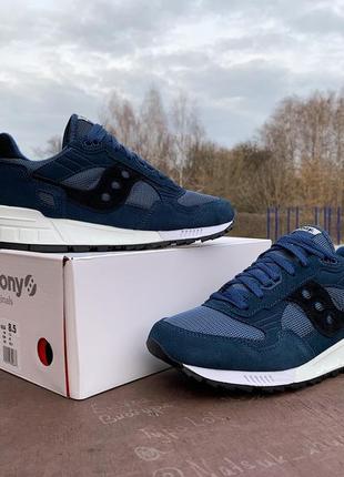 Мужские оригинальные кроссовки saucony shadow 5000 70404-42s blue/white синие10 фото