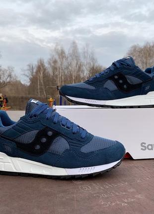 Мужские оригинальные кроссовки saucony shadow 5000 70404-42s blue/white синие7 фото