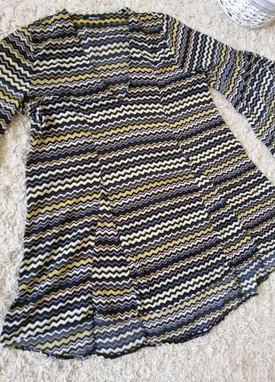 Удлинённая туника блуза с красивым рукавом, размер 50-52.2 фото