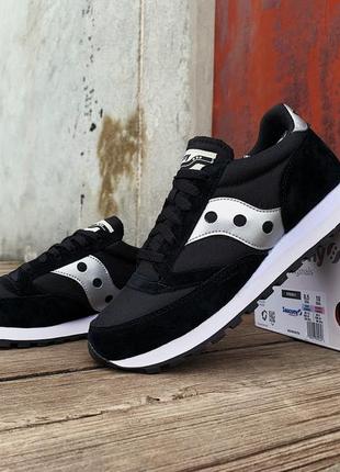 Мужские оригинальные кроссовки saucony jazz 81 70539-2s black/silver черные10 фото