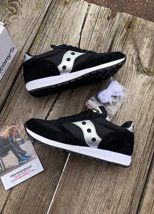 Мужские оригинальные кроссовки saucony jazz 81 70539-2s black/silver черные8 фото