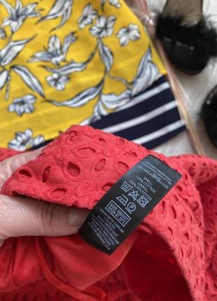 Красная котоновая юбка с перфорацией asos2 фото
