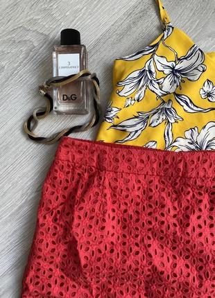 Красная котоновая юбка с перфорацией asos6 фото