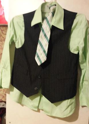 Костюм для мальчика рубашка-желет-галстук1 фото