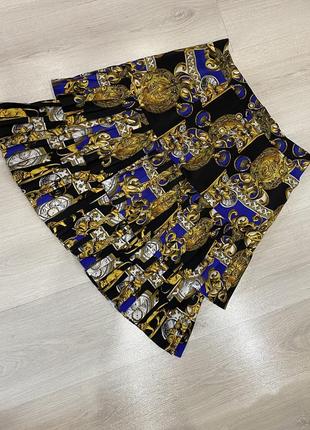 Шикарная юбка плиссе плиссированная в стиле versace paris2 фото