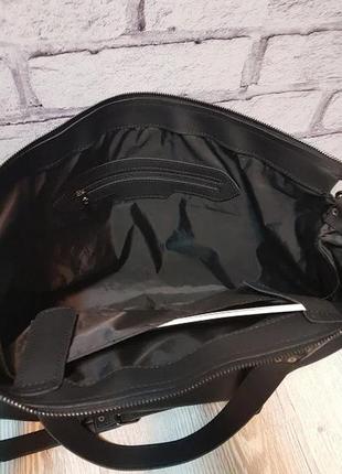 Кожаная сумка uniko xxl из натуральной кожи черная матовая5 фото