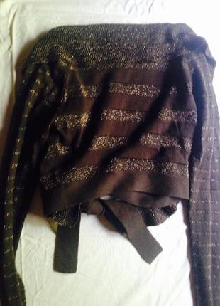 Oggi knits коричневий золотистий болеро 170 80 обмін