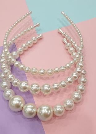 Ободок з перлами,перловий обруч