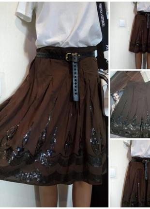 Отличная коричневая брэндовая юбка