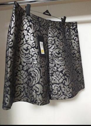 Спідниця з парчі темне срібло