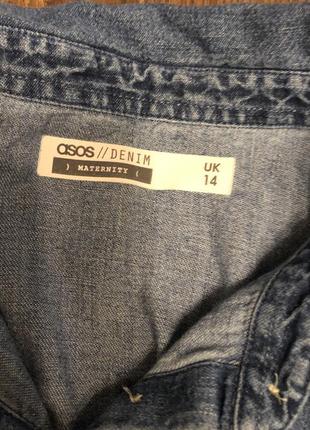 Джинсове розкльошені сукні з довгими рукавами від бренду asos4 фото