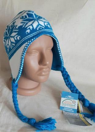 Біло блакитна спортивна шапка на флісі techtex crane німеччина розмір s-l