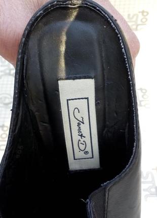 Janet d туфли шлепанцы кожа черные каблук 7 см 36/3 размер10 фото