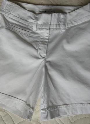 Базовые белые хлопковые летние шорты Tommy hilfiger1 фото