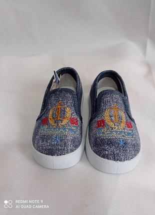 Мокасины, слипоны, тканевые 21  см