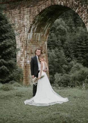 Весільна сукня кольору айворі5 фото