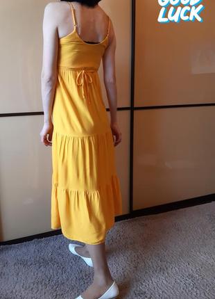 Яркий,сочный желтый сарафан, платье воланами primark6 фото