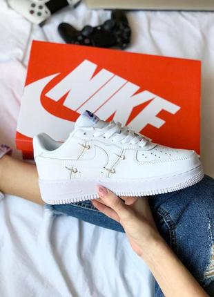 Nike air force metal swoosh white рефлективные кроссовки кросівки жіночі