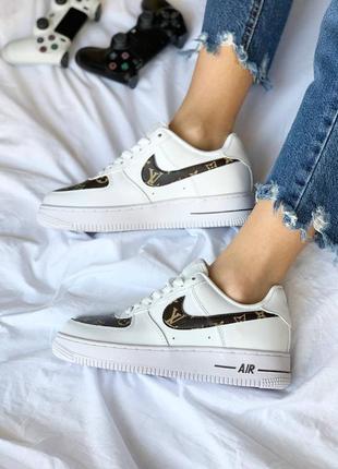 Nike air force 1 x lv кроссовки найк кросівки жіночі8 фото