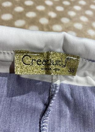 Creatiuity, короткое платье белое в полоску, 38.3 фото