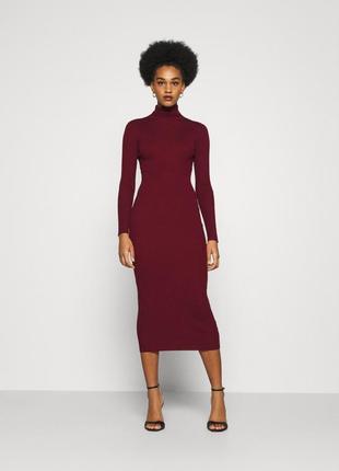 Missguided довге бордове плаття міді бургунді