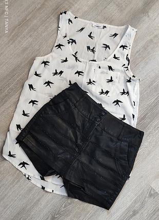 Шорты, шорты юбка "под кожу"