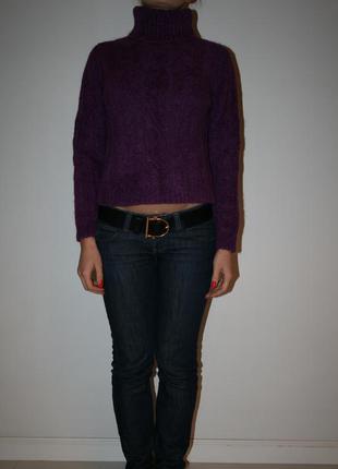 Теплый свитер фиолетовый