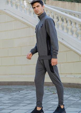Спорт костюм мужской цвет серый6 фото