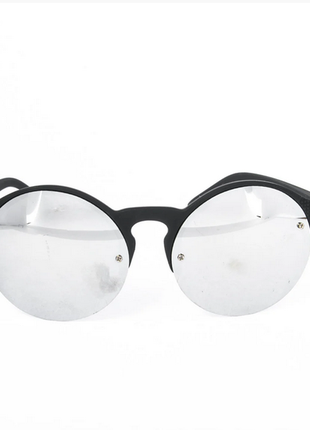 Солнцезащитные очки унисекс - черные зеркальные5 фото