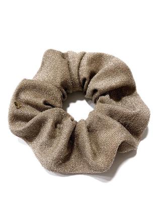 Скранч (резинка) для волосся бежевий з люрексом