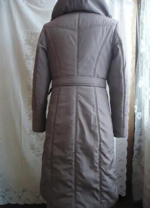 Зимнее длинное теплое  пальто, р. 48-50.2 фото
