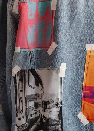 Стильная джинсовая куртка zara оверсайз с разрывами10 фото