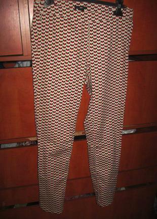 Брюки геометрия принт бордо-черные