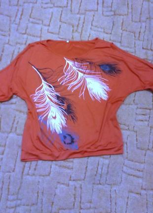 Блуза перья