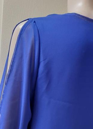 🌺🌸🍃 красивенная шифоновая блузка цвета кобальт3 фото