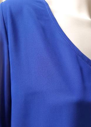 🌺🌸🍃 красивенная шифоновая блузка цвета кобальт4 фото