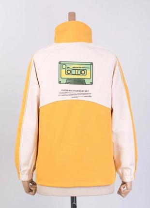 Стильна жовта осіння весняна демі куртка вітровка оверсайз