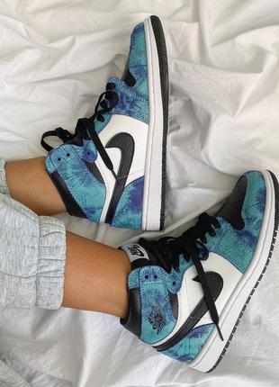 Кросівки jordan 1 retro tie dye кроссовки7 фото