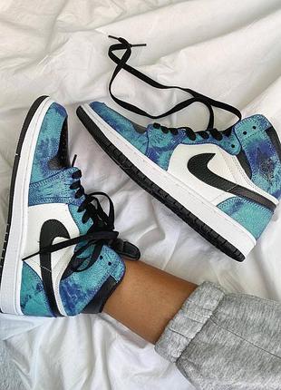 Кросівки jordan 1 retro tie dye кросівки