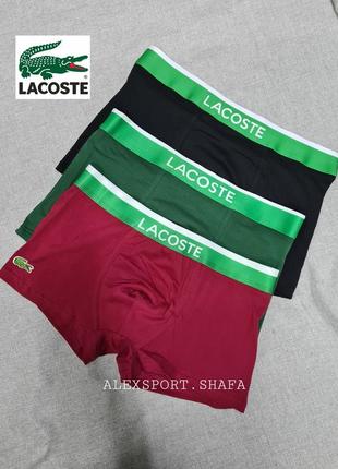 Трусы набор lacoste шортики,  мужские трусы, однотонные трусы,  трусы шортики1 фото